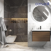 Унитаз с инсталляцией Cersanit City Smart DPL EO Slim + Aqua 40 Smart M 69324 цвет Белый с сиденьем Микролифт и клавишей смыва цвет Черный матовый-1