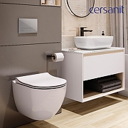 Унитаз с инсталляцией Cersanit Brasko Smart DPL EO Slim + Aqua 40 Smart M 69334 цвет Белый с сиденьем Микролифт и клавишей смыва цвет Белый-1
