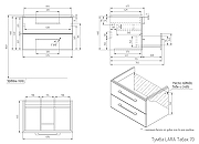 Тумба под раковину Cersanit Lara 70 69159 подвесная цвет Орех табак-8