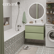 Тумба под раковину Cersanit Moduo 80 69345 подвесная цвет Шалфей-11