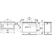 Тумба с раковиной Laufen Kartell 100 8.6033.7.640.104.1 подвесная Белая-2