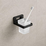 Стакан для зубных щеток Gappo G30806-6 цвет Черный матовый-1
