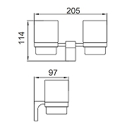 Стакан для зубных щеток Frap F30608-9 двойной цвет Оружейная сталь-1