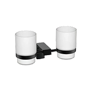 Стакан для зубных щеток Frap F30608-6 двойной цвет Черный матовый
