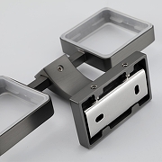 Стакан для зубных щеток Gappo G0708-9 двойной цвет Оружейная сталь-4