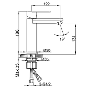 Смеситель для раковины Frap F10201-6 цвет Черный матовый-13