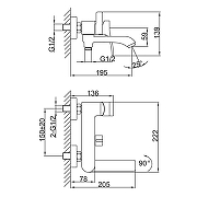 Смеситель для ванны Frap F3275-19 цвет Графит-1