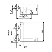 Смеситель для ванны Frap F3284-9 цвет Оружейная сталь-1