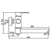 Смеситель для ванны Frap F32801-9 цвет Оружейная сталь-26