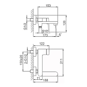 Смеситель для ванны Frap F3285 цвет Хром-5