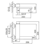 Смеситель для ванны Frap F3291 цвет Хром-25
