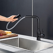 Смеситель для кухни Frap F6096-6 цвет Черный матовый-9