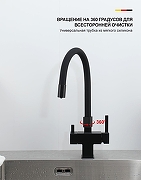 Смеситель для кухни Gappo G4395-36 цвет Черный матовый-3