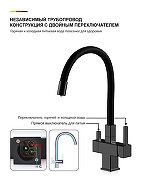 Смеситель для кухни Gappo G4395-36 цвет Черный матовый-8