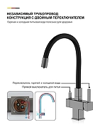 Смеситель для кухни Gappo G4395-39 цвет Оружейная сталь Черный-8
