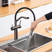 Смеситель для кухни Gappo G4399-89 цвет Оружейная сталь Черный-5