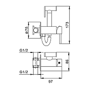 Гигиенический душ со смесителем Frap F7505-9 цвет Графит-23