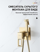 Гигиенический душ со смесителем Gappo G7217-3 цвет Золотой сатин-2