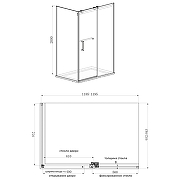 Душевой уголок Azario Ванкувер 120х100 AZ-NKF1131L/R-120100-CH-CL профиль Хром стекло прозрачное-6