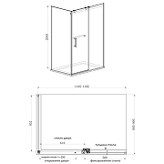 Душевой уголок Azario Ванкувер 120х90 AZ-NKF1131L/R-12090-CH-CL профиль Хром стекло прозрачное-6