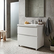 Тумба с раковиной Azario Мила 80Н CS00089989 цвет Белый матовый-4