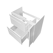 Тумба с раковиной Azario Элегия 80/2 CS00106446 цвет Белый матовый-2