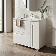 Тумба с раковиной Azario Элегия 90/2 CS00106447 цвет Белый матовый-4