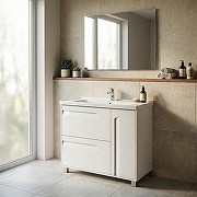 Тумба с раковиной Azario Элегия 100 CS00106448 цвет Белый матовый-4