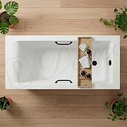 Ванна из искусственного камня Delice Diapason 155х70 DLR330067RB-M цвет Белый матовый с черными ручками-8
