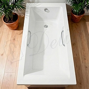 Ванна из искусственного камня Delice Diapason 155х70 DLR330067R-G цвет Белый глянцевый с ручками Хром-8