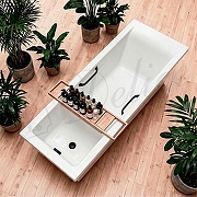 Ванна из искусственного камня Delice Diapason Slim 155х70 DLR340020RB-G цвет Белый глянцевый с черными ручками-6
