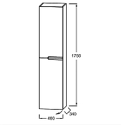 Шкаф пенал Jacob Delafon Nona 40 L EB1893LRU-G1A подвесной цвет Телесный глянцевый-3