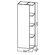 Шкаф пенал Jacob Delafon Cafe Terrace 50 L EB2436G-P6-G1C подвесной цвет Белый глянцевый-1