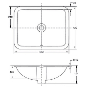 Раковина встраиваемая снизу Jacob Delafon (Kohler) Caxton 55 20413T-0 цвет Белый-5