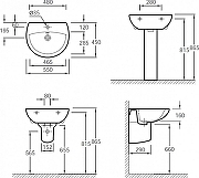 Раковина подвесная Jacob Delafon Patio 55 E4158-00 цвет Белый-5