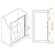 Душевая дверь RGW Passage (Пассаж) PA-14Gb 160 41081416-016 профиль Золото брашированное стекло прозрачное-7