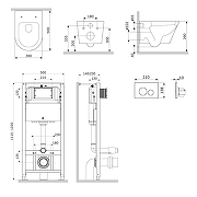 Унитаз с инсталляцией AM.PM X-Joy Aquaspin IS49001.851900 цвет Белый с сиденьем Микролифт и клавишей смыва цвет Белый-1