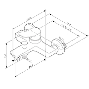 Смеситель для ванны AM.PM X-Joy F85A10055 цвет Титан-10