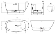Ванна из искусственного камня Salini София 150x75 102528M цвет Белый матовый-3