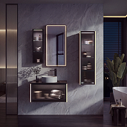 Тумба под раковину AQUAme S5 Murano 80 AQM900580MB подвесная с подсветкой цвет Дуб черный-2