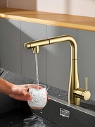 Смеситель для кухни AQUAme Cucina AQM9902BG цвет Шлифованное золото-3