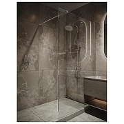 Душевая перегородка Knotlor 120 WI120CG0C профиль Хром стекло прозрачное-1