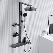 Душевая система Black&White Gravity GH-9005N-GM 9005NGM с термостатом цвет Оружейная сталь-2