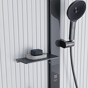 Душевая система Black&White Gravity GH-9005N-GM 9005NGM с термостатом цвет Оружейная сталь-4