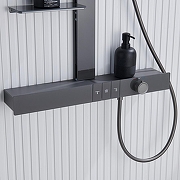 Душевая система Black&White Gravity GH-9005N-GM 9005NGM с термостатом цвет Оружейная сталь-7