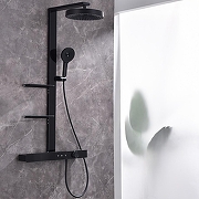 Душевая система Black&White Gravity GH-9005N-MB 9005NMB с термостатом цвет Черный матовый-1