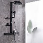 Душевая система Black&White Gravity GH-9005N-MB 9005NMB с термостатом цвет Черный матовый-2
