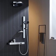 Душевая система Black&White Gravity GH-9025N-C 9025NC с термостатом цвет Хром-1