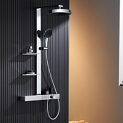 Душевая система Black&White Gravity GH-9005N-C 9005NC с термостатом цвет Хром-1