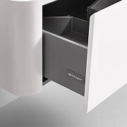 Тумба с раковиной Black&White Universe U925.1100 110 9251100 подвесная с подсветкой цвет Milk White-4